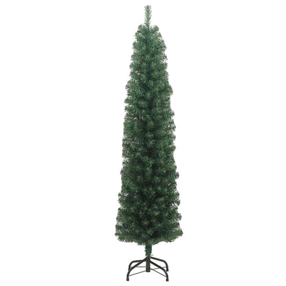 Kunstkerstboom met standaard smal 240 cm PVC groen