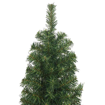 Kunstkerstboom met standaard smal 240 cm PVC groen