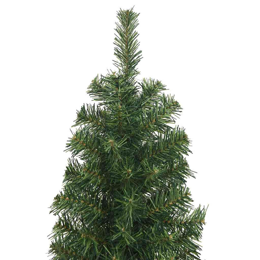 Kunstkerstboom met standaard smal 240 cm PVC groen