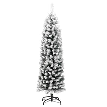 Kunstkerstboom Met Sneeuw Smal Pvc Groen En Wit 150 cm Basis