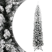 Kunstkerstboom smal 180 cm PVC groen met sneeuw