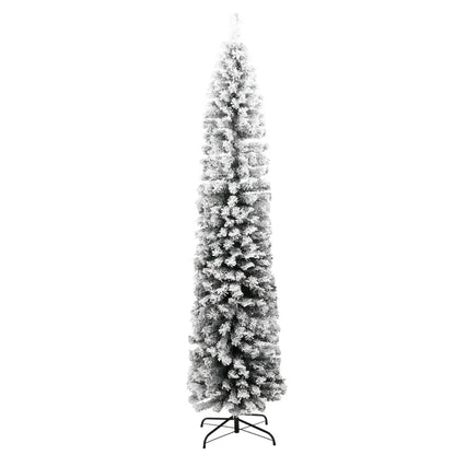 Kunstkerstboom Met Sneeuw Smal Pvc Groen En Wit 180 cm Basis