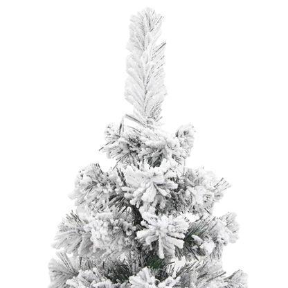 Kunstkerstboom Met Sneeuw Smal Pvc Groen En Wit 180 cm Basis