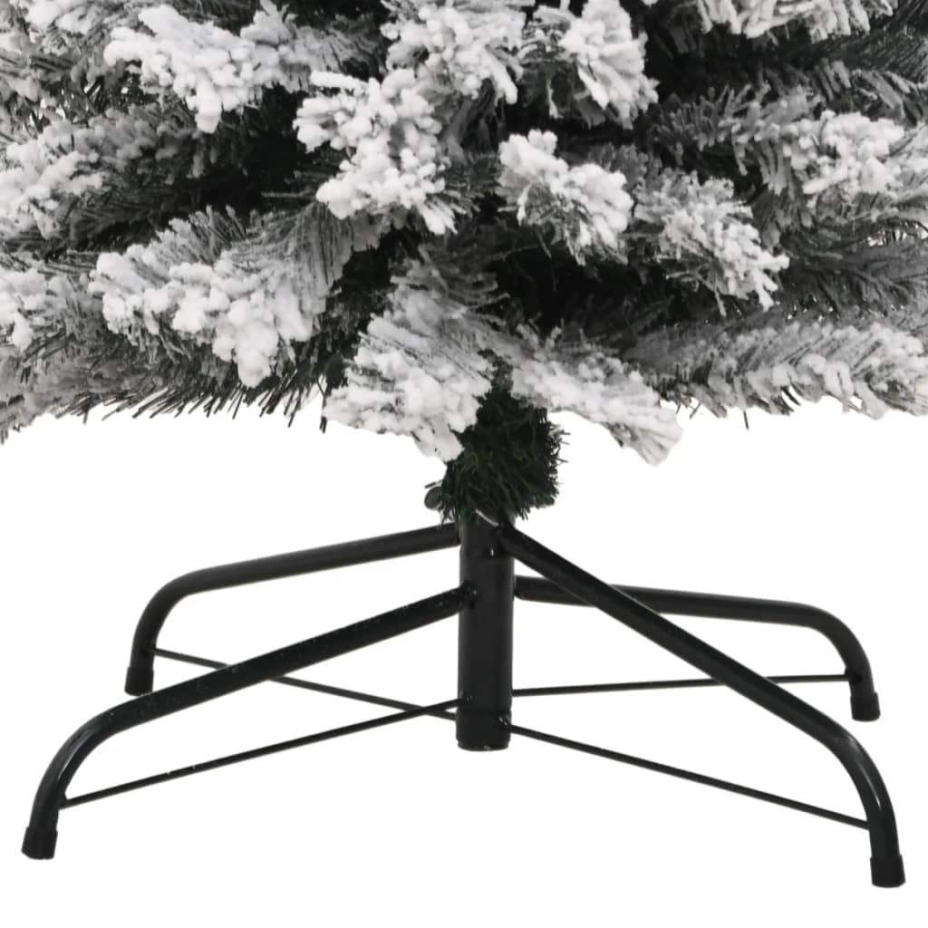 Kunstkerstboom Met Sneeuw Smal Pvc Groen En Wit 180 cm Basis
