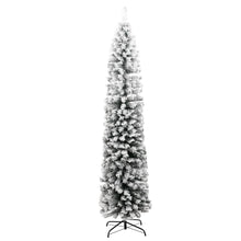 Kunstkerstboom Met Sneeuw Smal Pvc Groen En Wit 210 cm Basis