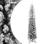 Kunstkerstboom smal 240 cm PVC groen met sneeuw