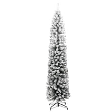 Kunstkerstboom Met Sneeuw Smal Pvc Groen En Wit 240 cm Basis