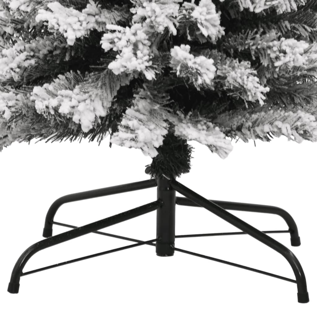 Kunstkerstboom Met Sneeuw Smal Pvc Groen En Wit 240 cm Basis