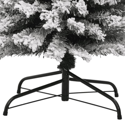 Kunstkerstboom Met Sneeuw Smal Pvc Groen En Wit 240 cm Basis