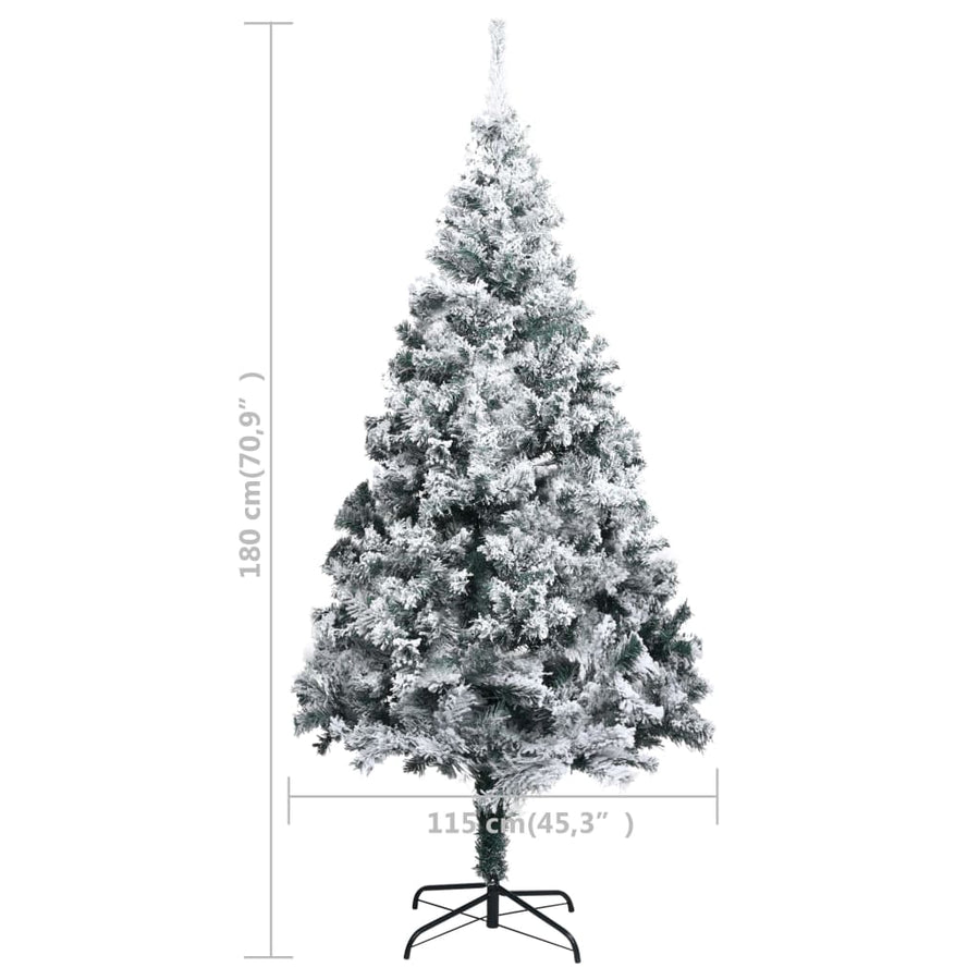 Kunstkerstboom Met Sneeuw 80 Cm Groen 180 x 115 cm