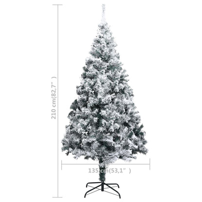 Kunstkerstboom Met Sneeuw 210 Cm Groen 210 x 135 cm