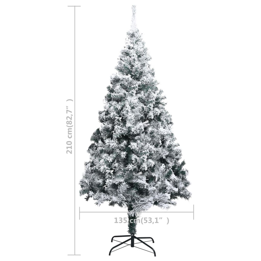 Kunstkerstboom Met Sneeuw 210 Cm Groen 210 x 135 cm