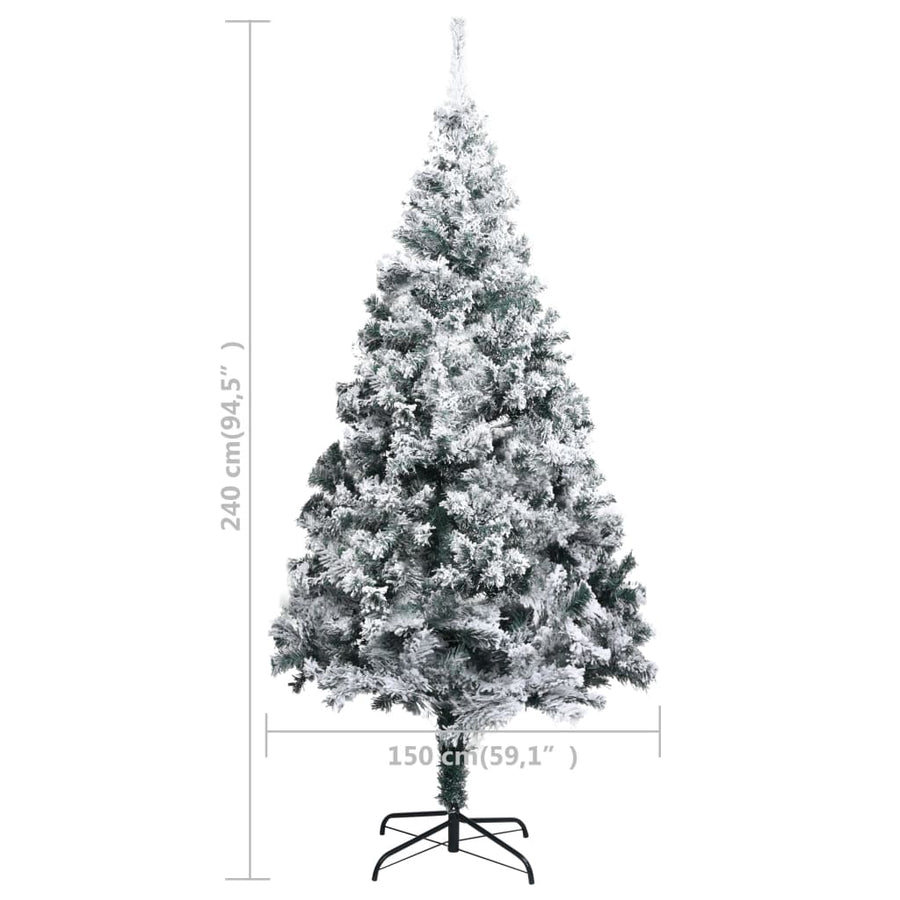 Kunstkerstboom Met Sneeuw 240 Cm Groen 240 x 150 cm