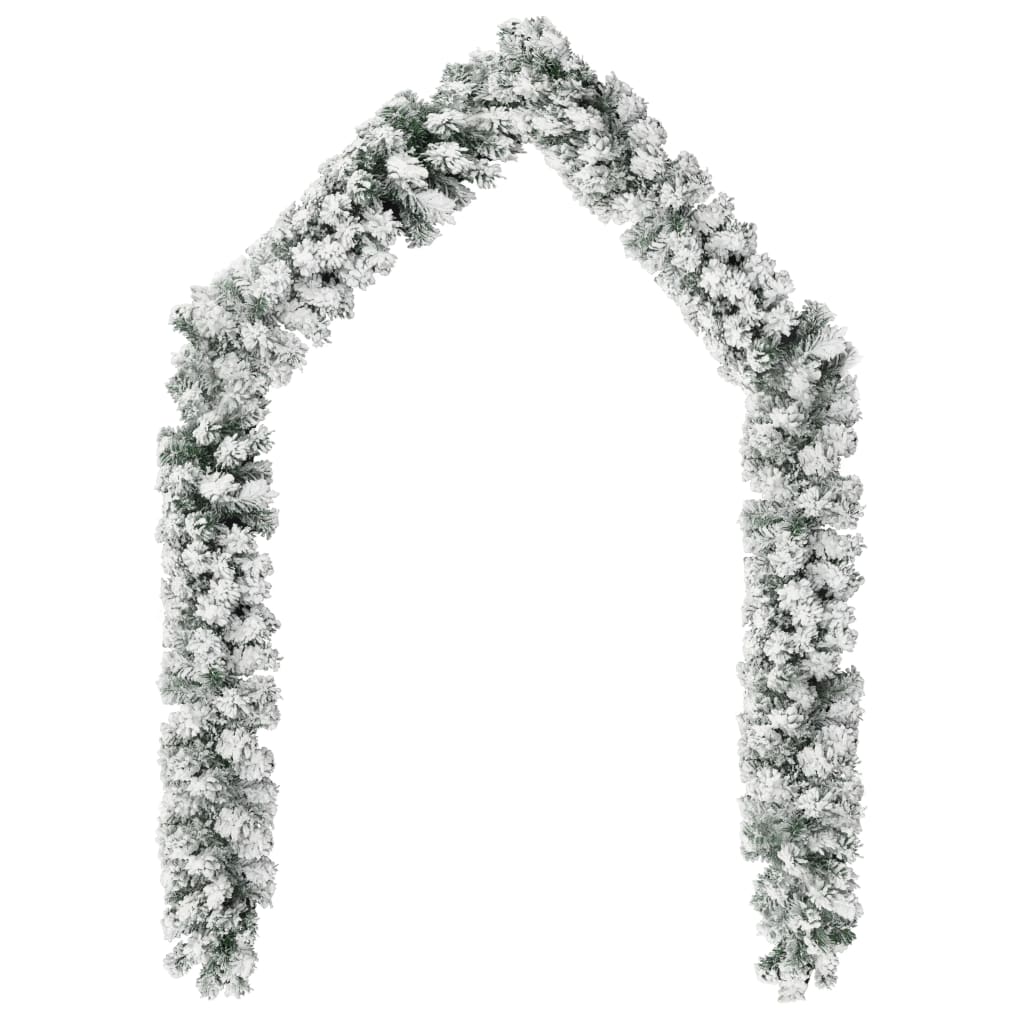Kerstslinger Met Sneeuw Pvc Groen 10 m