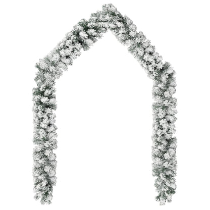 Kerstslinger Met Sneeuw Pvc Groen 10 m