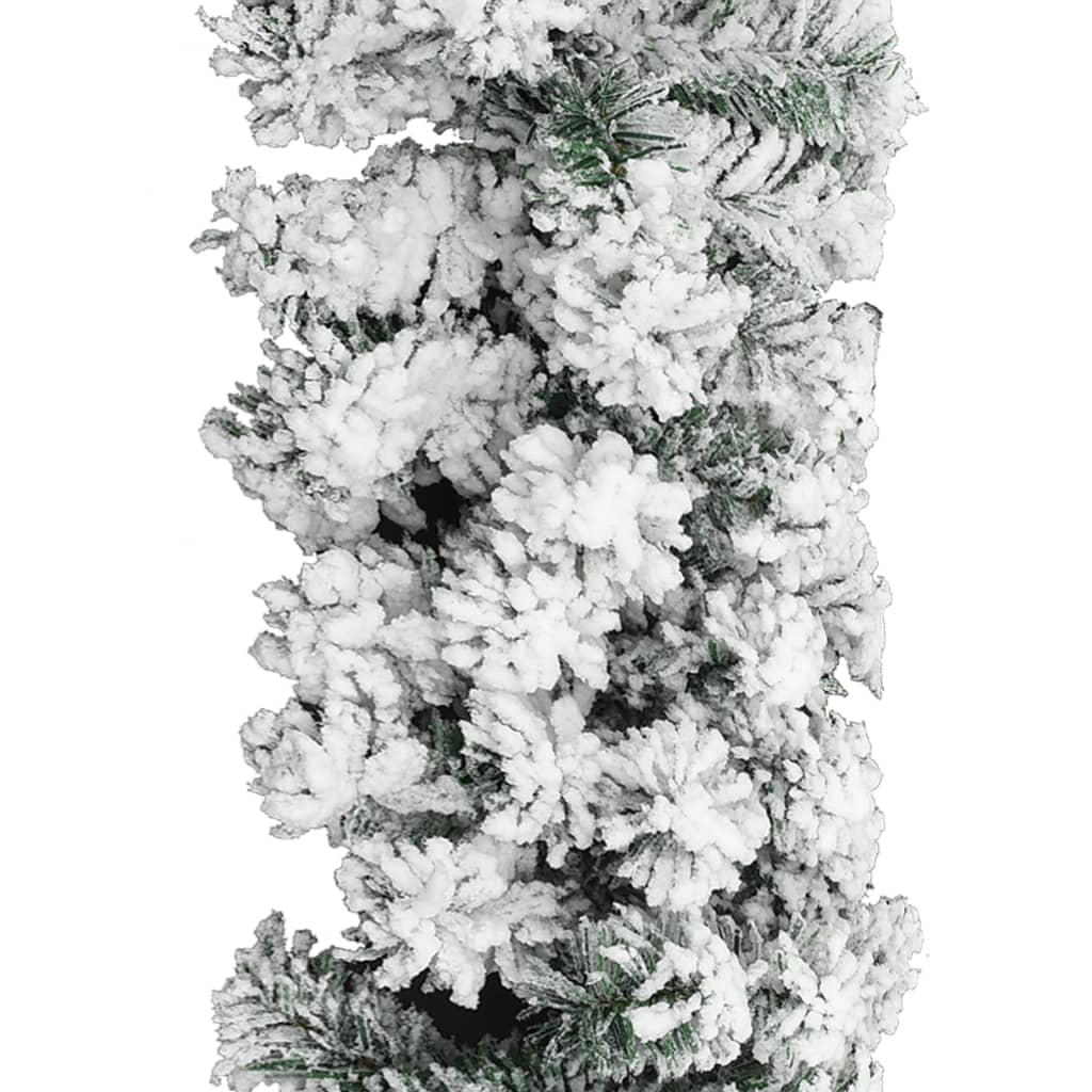 Kerstslinger Met Sneeuw Pvc Groen 10 m