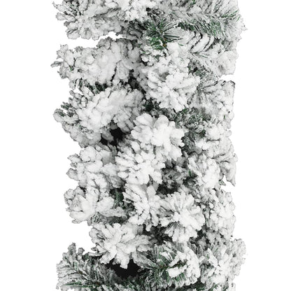 Kerstslinger Met Sneeuw Pvc Groen 10 m