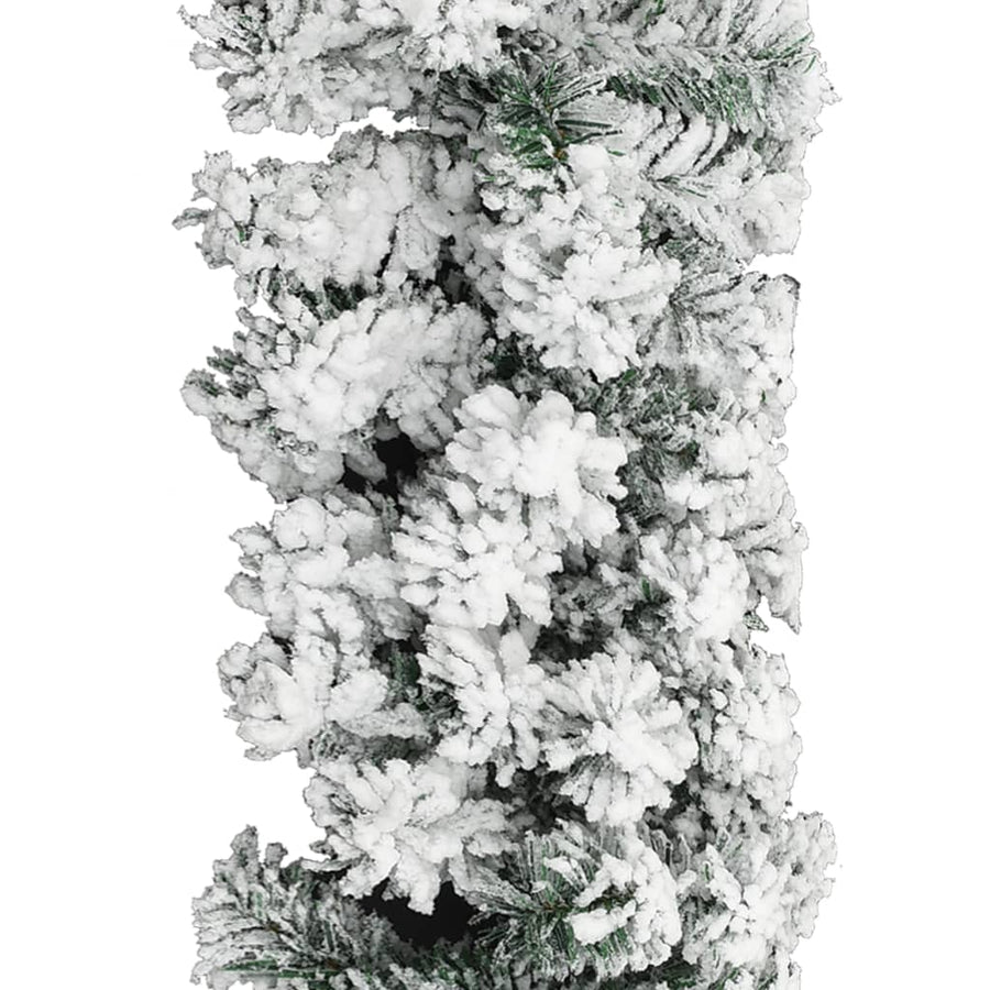 Kerstslinger Met Sneeuw Pvc Groen 10 m
