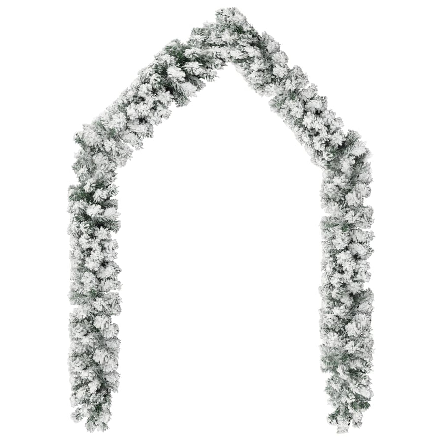 Kerstslinger Met Sneeuw Pvc Groen 20 m