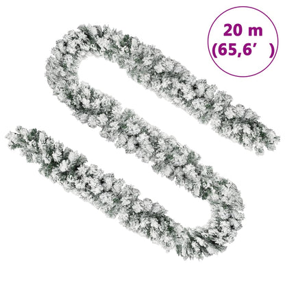Kerstslinger Met Sneeuw Pvc Groen 20 m