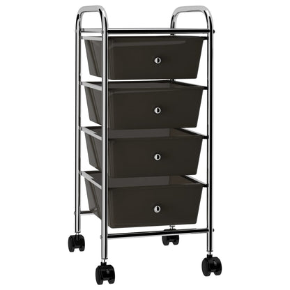 Opbergtrolley Met Lades Mobiel Kunststof 4 Zwart