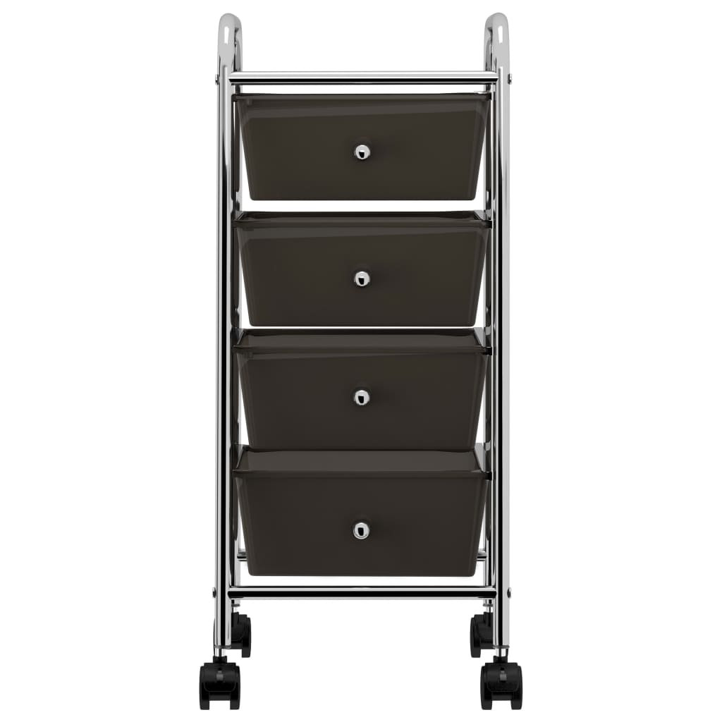 Opbergtrolley Met Lades Mobiel Kunststof 4 Zwart