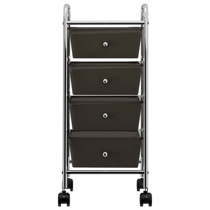 Opbergtrolley Met Lades Mobiel Kunststof 4 Zwart