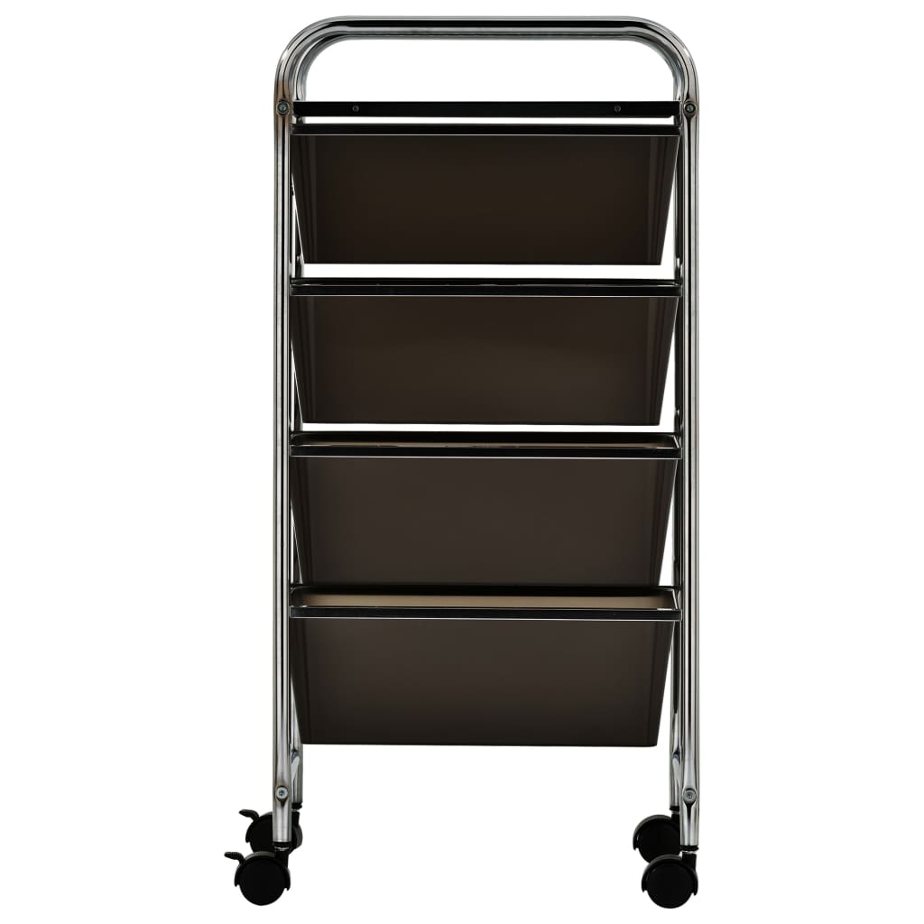Opbergtrolley Met Lades Mobiel Kunststof 4 Zwart