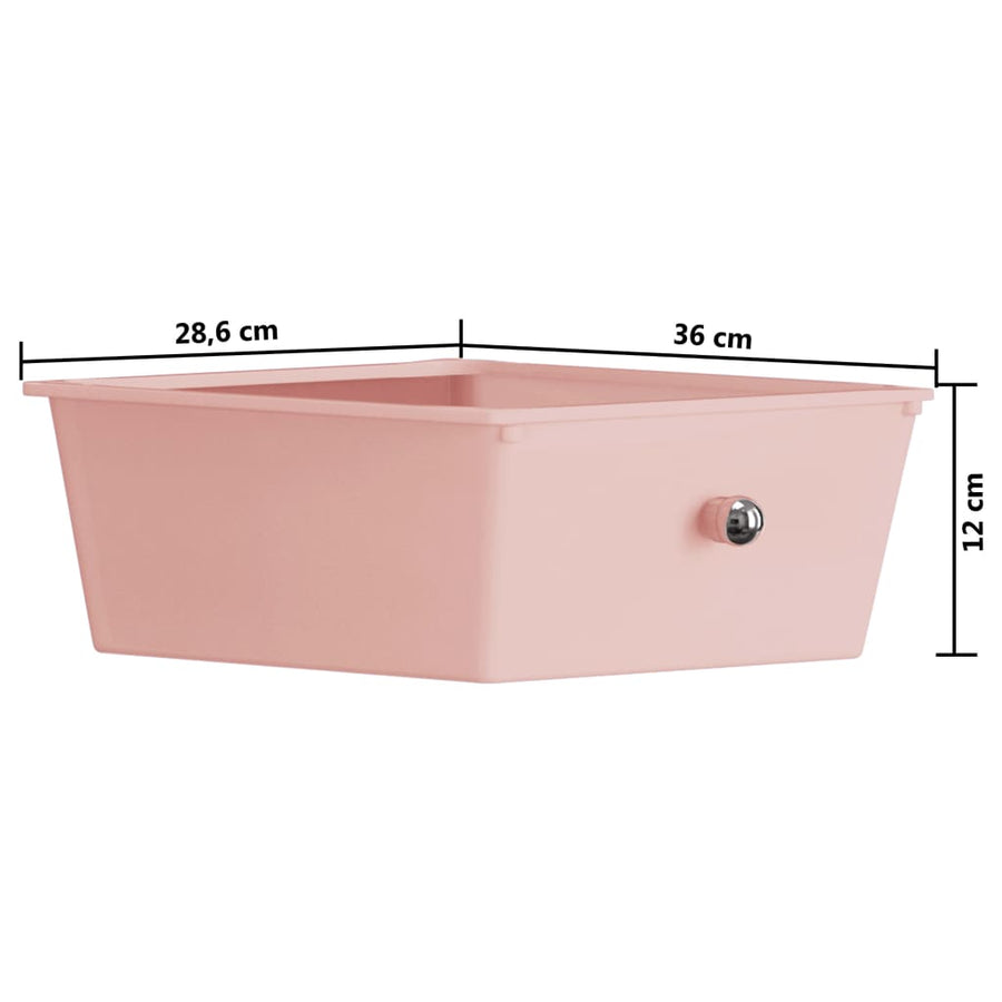 Opbergtrolley met 4 lades mobiel kunststof roze 4 Roze