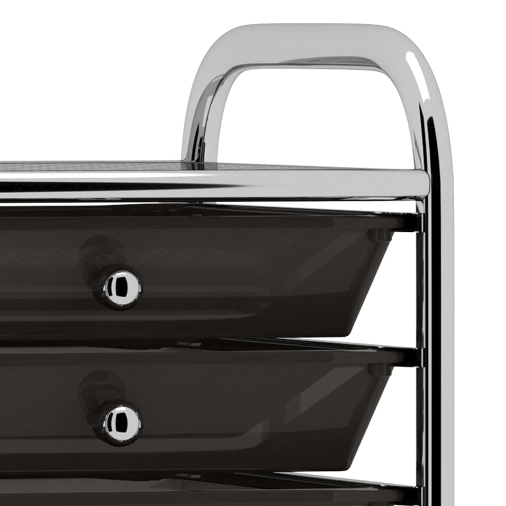 Opbergtrolley met 10 lades mobiel kunststof zwart 10 Zwart