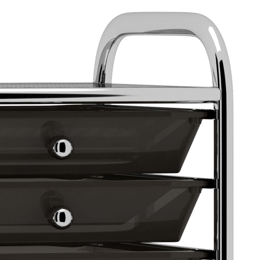 Opbergtrolley met 10 lades mobiel kunststof zwart 10 Zwart