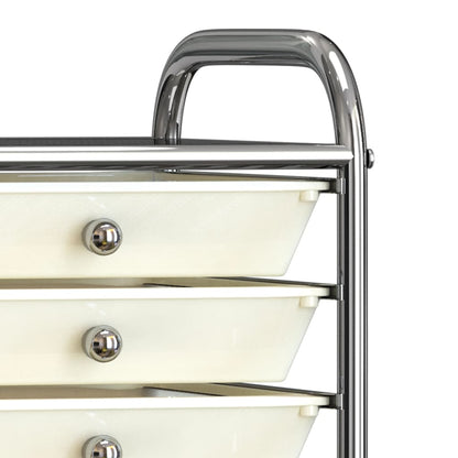 Opbergtrolley met 10 lades mobiel kunststof wit 10 Wit