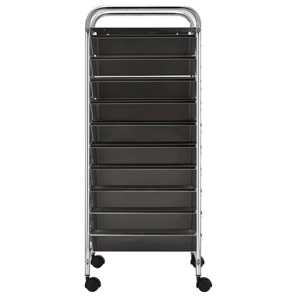Opbergtrolley met 15 lades mobiel XXL kunststof zwart Zwart