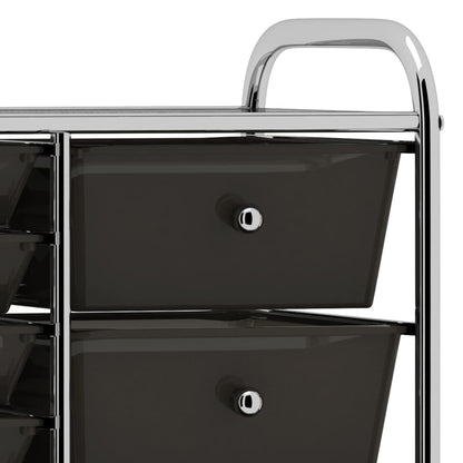 Opbergtrolley met 15 lades mobiel XXL kunststof zwart Zwart