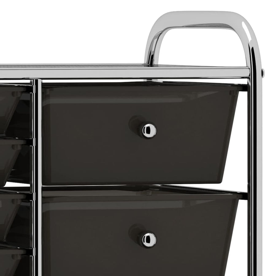 Opbergtrolley met 15 lades mobiel XXL kunststof zwart Zwart