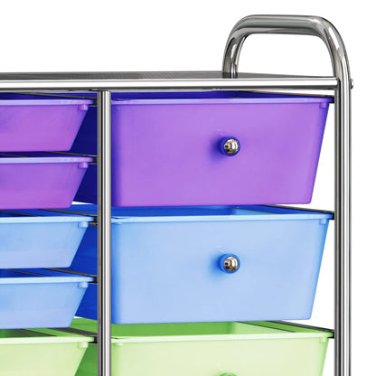 Opbergtrolley met 15 lades mobiel XXL kunststof meerkleurig Multikleur