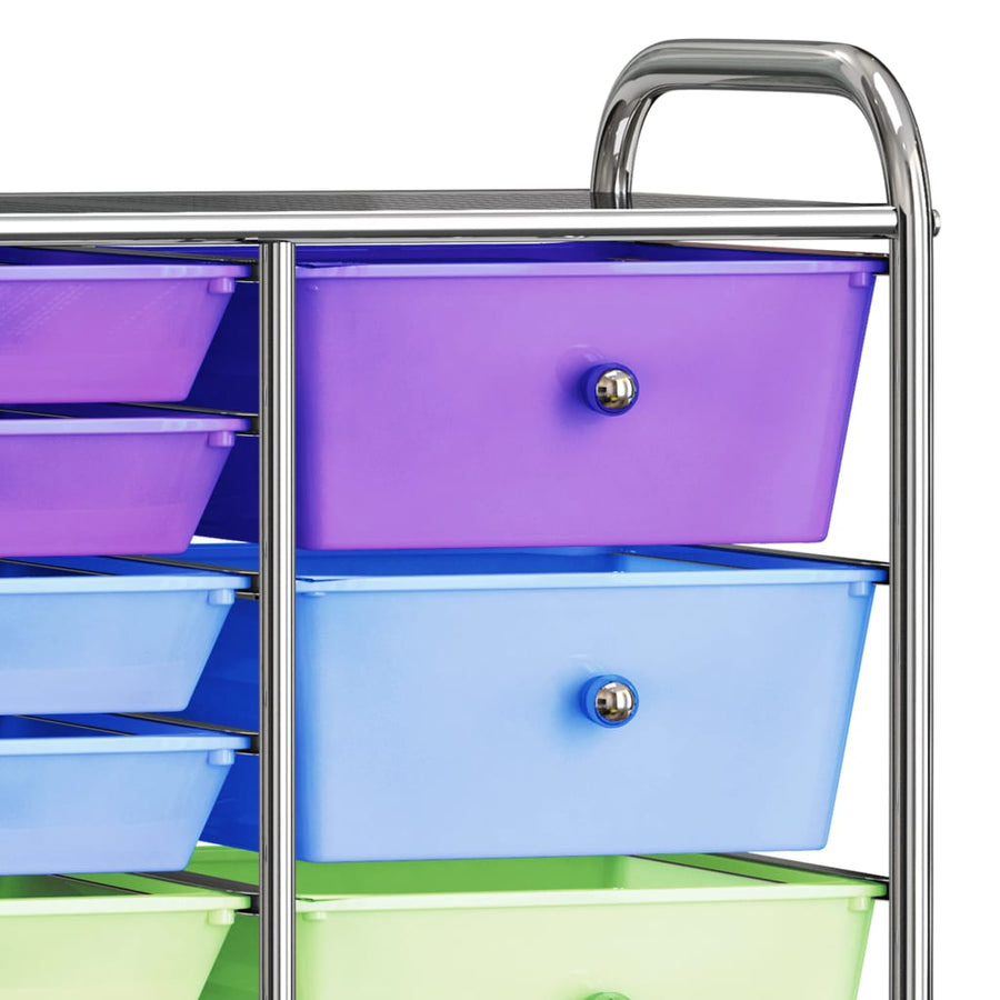 Opbergtrolley met 15 lades mobiel XXL kunststof meerkleurig Multikleur