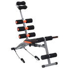 L-shaped abdominal trainer with elastic cords