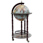 Globebar 36 cm massief eucalyptushout blauw