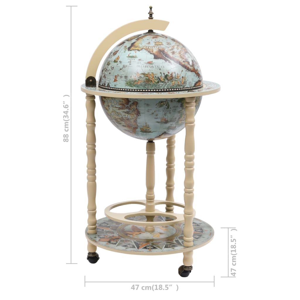 Globebar Eucalyptushout Blauw en wit