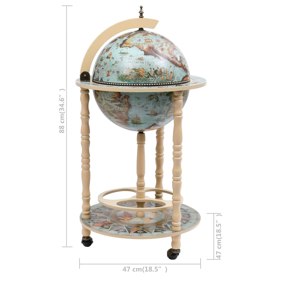 Globebar Eucalyptushout Blauw en wit