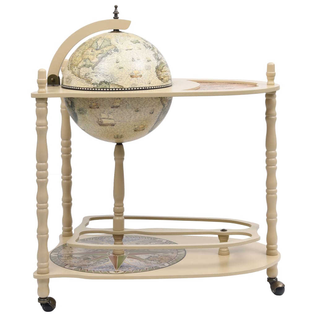 Globebar Vrijstaand Eucalyptushout Groen en wit