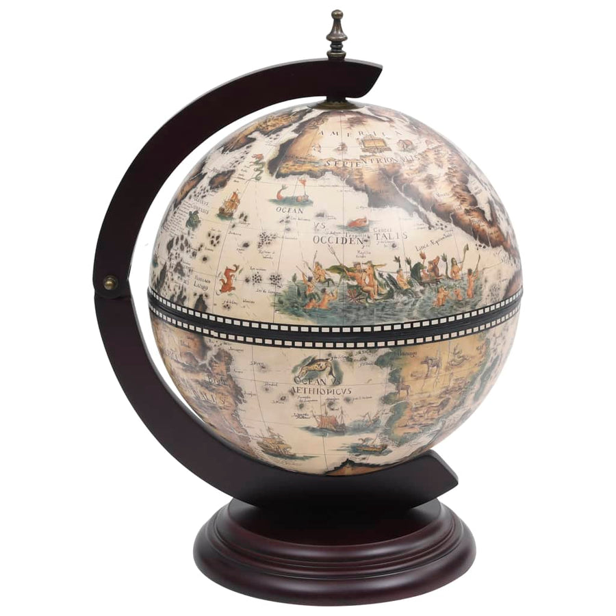 Globebar Tafelmodel Eucalyptushout Wit en bruin
