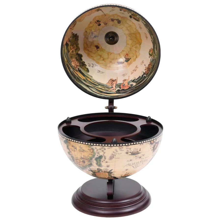 Globebar Tafelmodel Eucalyptushout Wit en bruin