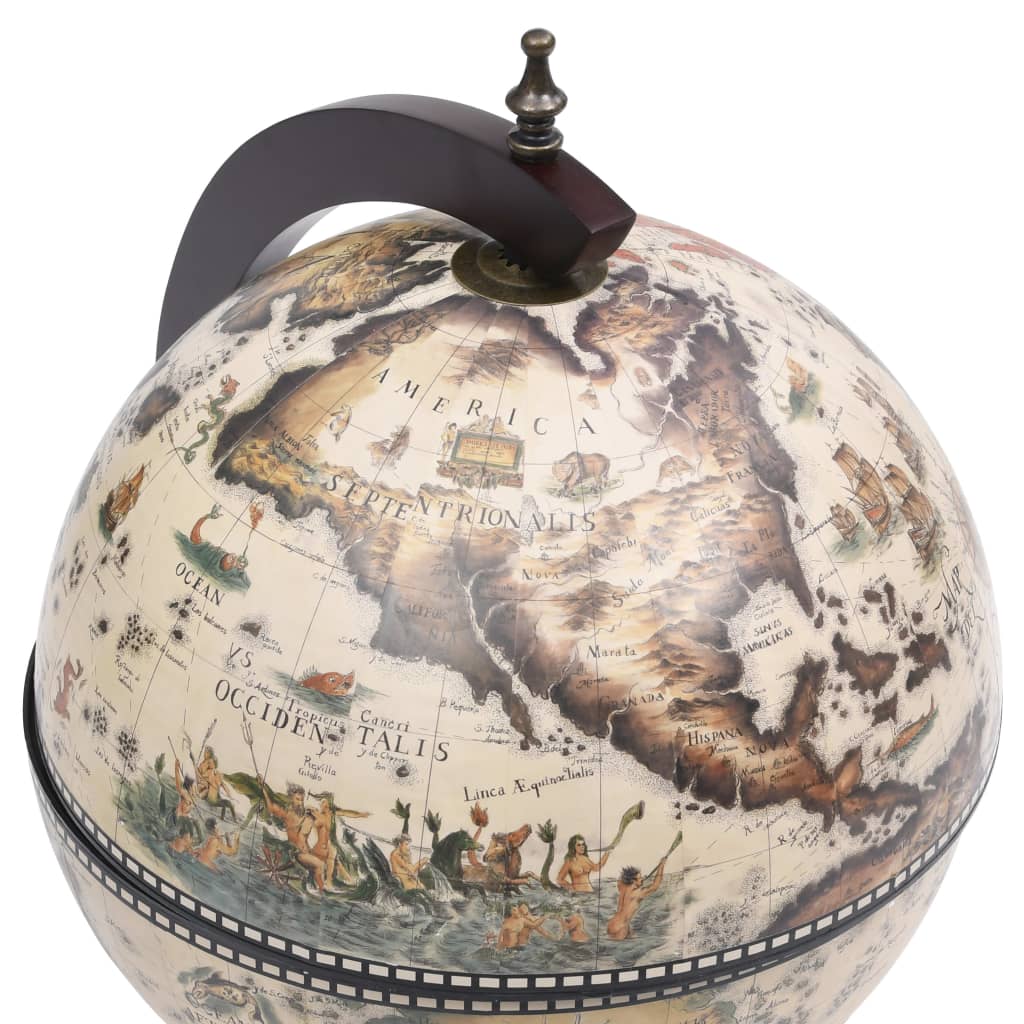 Globebar Tafelmodel Eucalyptushout Wit en bruin