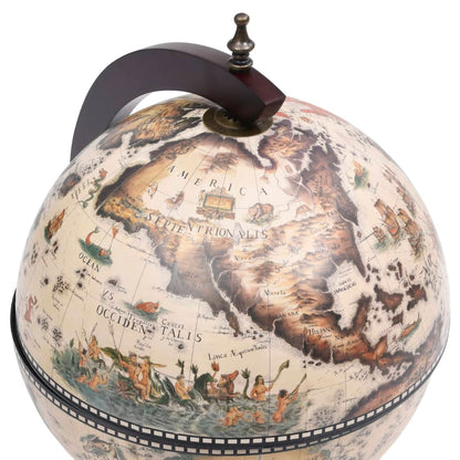 Globebar Tafelmodel Eucalyptushout Wit en bruin