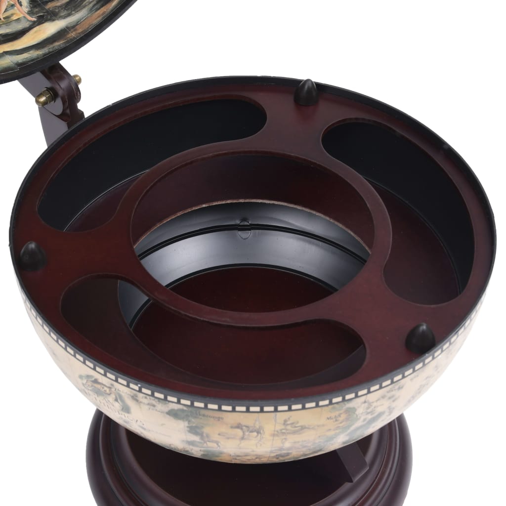 Globebar Tafelmodel Eucalyptushout Wit en bruin