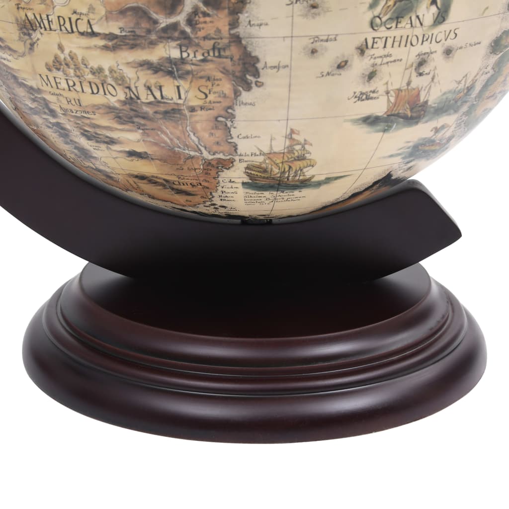 Globebar Tafelmodel Eucalyptushout Wit en bruin