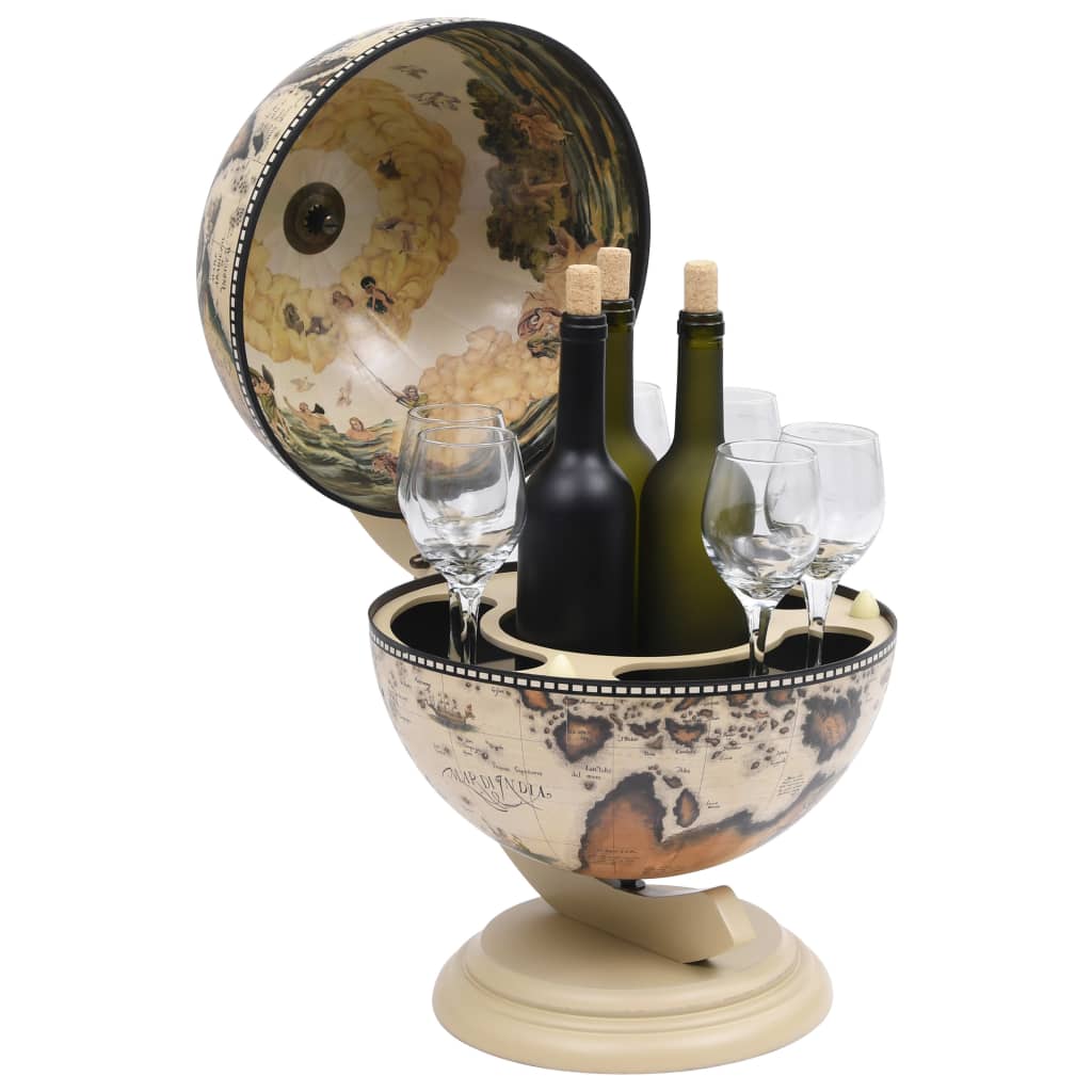 Globebar Tafelmodel Eucalyptushout Wit