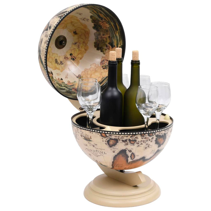 Globebar Tafelmodel Eucalyptushout Wit